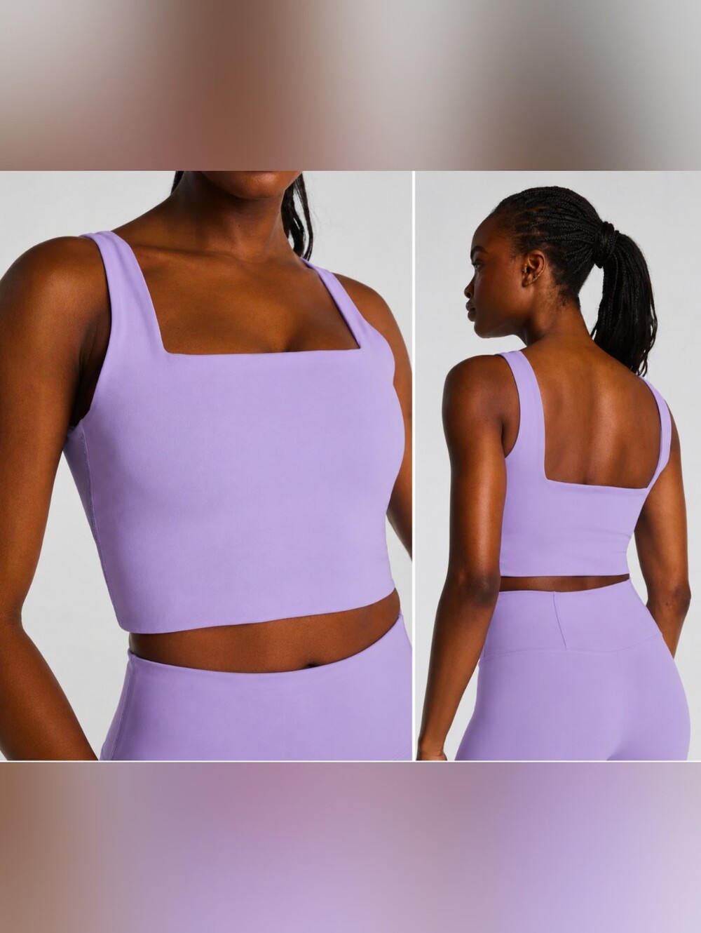 SPANX® BoostUp Cropped Square Neck Shelf Tank FlexAppeal Performance Fabric